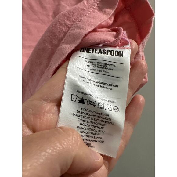🔴One Teaspoon Organic logo tee new size XS in‎ Flamingo - Picture 4 of 7